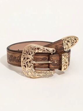 Brown boho Floral Print Women's Belt